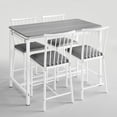 thumbnail image 2 of UHOMEPRO Bar Table Set for 4, Modern Counter Height Dining Set, Rectangle Dining Room Table with 4 PU Leather Chairs, Compact Kitchen Table Set for Home Breakfast Nook, Gray, 2 of 8
