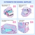 thumbnail image 3 of Soda Candy Mesh Backpack Heavy Duty See Through School Backpacks Transparent Bookbag Semi-Transparent Net Book Bags for Swimming, Beach, Sports, Work, Travel, Purple Leopard, 3 of 7