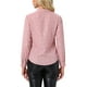 thumbnail image 3 of Camisa de manga larga con cuello alto Allegra K para mujer con estrellas metálicas en color rosa claro, 3 of 5