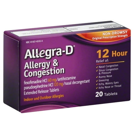 UPC 041167431047 product image for Allegra Non-Drowsy 12-Hour Extended Release Tablets Antihistamine/Nasal Deconges | upcitemdb.com