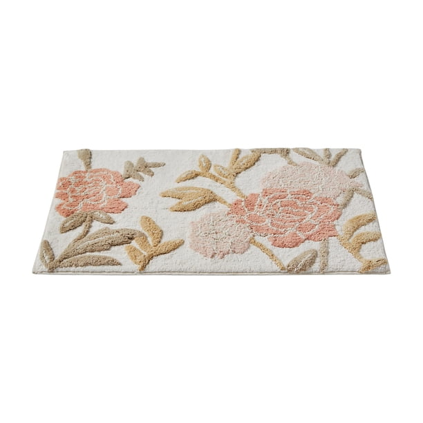 SKL Home Cotton Bath Rug, Misty Floral, Pink, 20" x 30" - Walmart.com