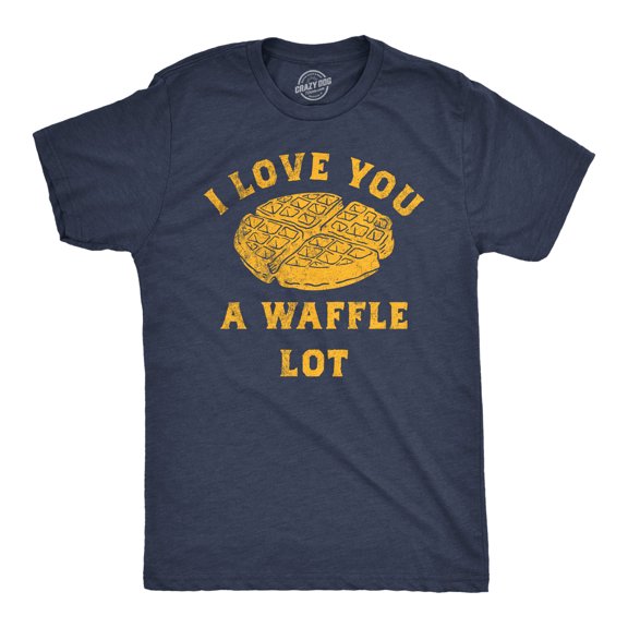 Mens Funny T Shirts I Love You A Waffle Lot Sarcastic Food Tee for Men Graphic Tees