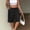 Black, variant on Zedker Shorts for Women Pull On Elastic Waist High Waisted Knee Length Fold Hem Stretchy Long Shorts 2026 Blue M