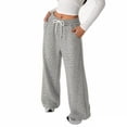 thumbnail image 3 of FYDUU Girls Wide Leg Pants Breathable Pants for Kids Comfortable Casual Trousers for Girls Relaxed Fit Bottoms Elastic Waist Pants Soft Pants 5-6 Years, 3 of 4