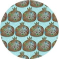 thumbnail image 1 of Ahgly Company Machine Washable Indoor Round Transitional Tiffany Blue Area Rugs, 6' Round, 1 of 7