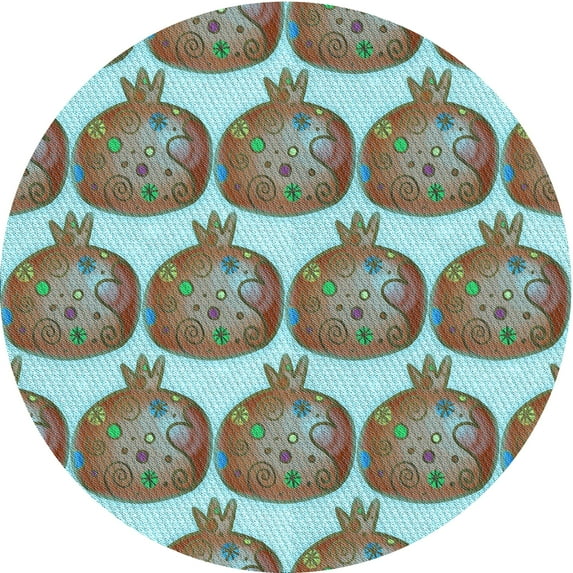 Ahgly Company Machine Washable Indoor Square Transitional Tiffany Blue Area Rugs, 3' Square