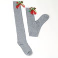 thumbnail image 3 of LSLJS Women's Extended Knee Length Solid Christmas Bow Plush Ball Warm Socks, 3 of 4
