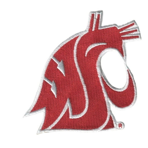 Washington State University Primary WC Mark 3.75”W x 3.75”H Hook Velcro Patch (Not an Iron-on Patch)