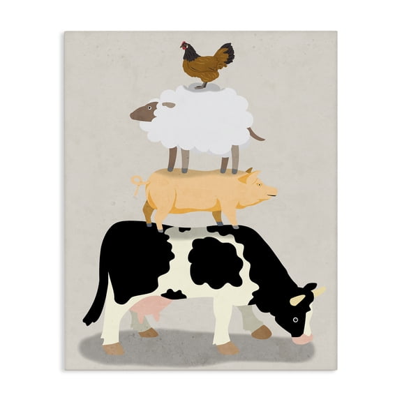 Stupell Industries Farm Stack over Beige Canvas Wall Art, design by Marcus Prime