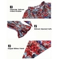 thumbnail image 4 of Zeagoo Womens Boho Floral Blouses Casual V Neck Long Sleeves Tops, 4 of 5