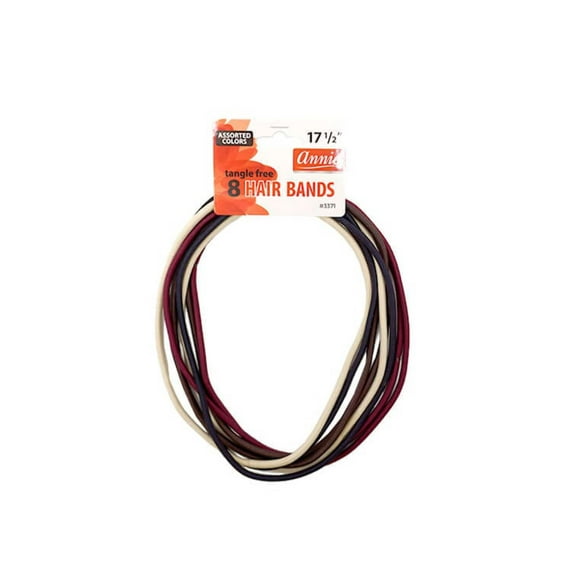 Annie #3371 Tangle Free Hair Bands Assorted Colors 17 1/2" 8 ct