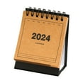 thumbnail image 5 of Colaxi 2024 Calendar Mini Desk Calendar,Portable,Ornaments,Standing Flip Desktop Calendar,Twin Wire Binding Calendar for Home Office Black Cowhide, 5 of 10