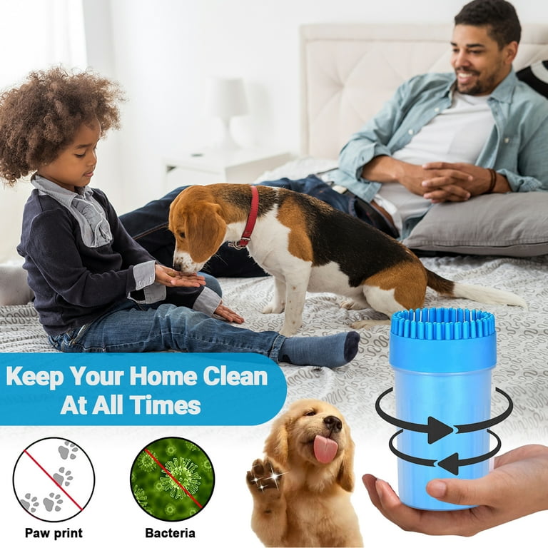 Dog Paw Cleaner Set Silicone Dog Paw Washer Cup 2 in 1 Portable Grooming Cat Paw Scrubber with Shower Brush Towel Finger Set Toothbrush Pet Gifts