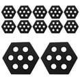 thumbnail image 1 of 12x almohadillas de tracción hexagonales para tablas de surf, alfombrilla antideslizante sin cera, almohadillas para cubierta, agarre para tablas cort Negro, 1 of 8
