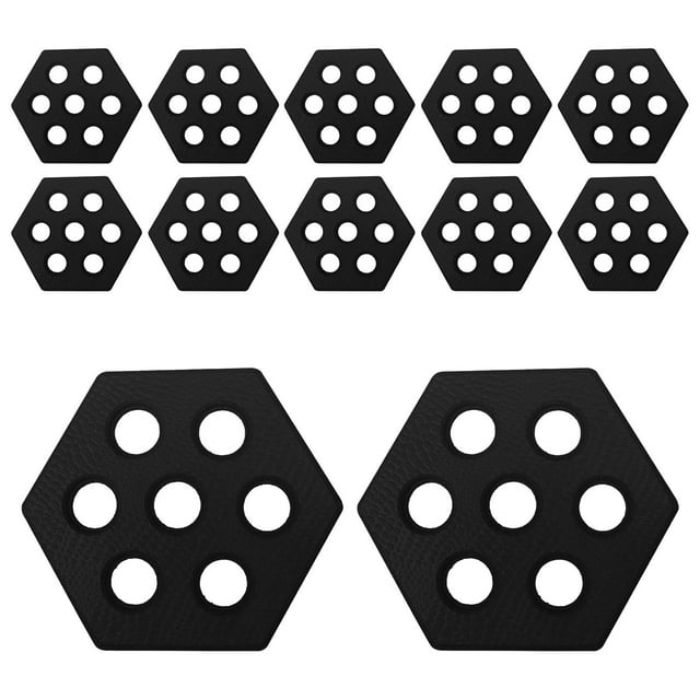 12x almohadillas de tracción hexagonales para tablas de surf, alfombrilla antideslizante sin cera, almohadillas para cubierta, agarre para tablas cort Negro