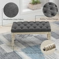 thumbnail image 4 of Farmhouse Fabric Entryway Bench, Dark Gray, 4 of 7