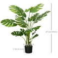 thumbnail image 3 of HOMCOM 2 Piece 4ft Artificial Tree Monstera Deliciosa Tropical Palm Decor, 3 of 10