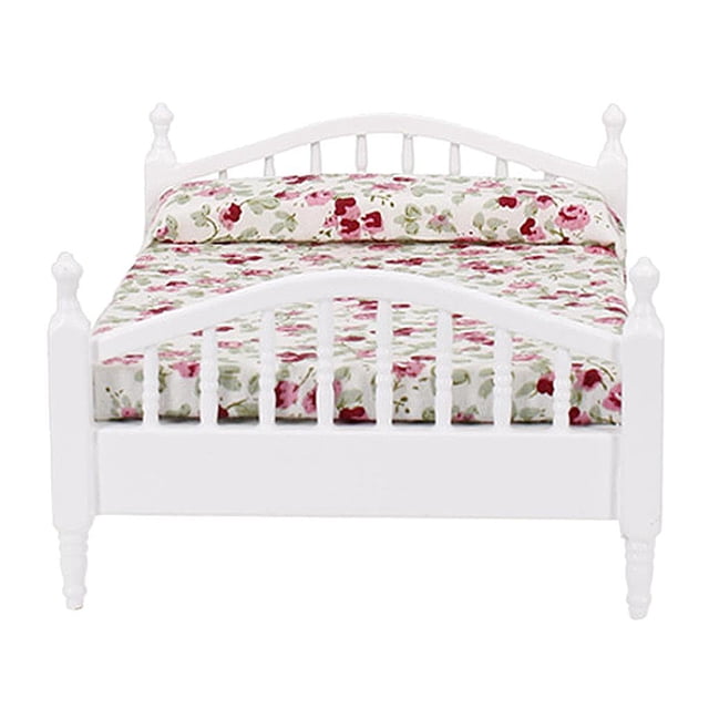 1/12 Cama Doble para Muñeca Modelo en Miniatura con Juguete para 16x11.7x7.3cm El 16x117x73cm Salvador Miniaturas de casa de muñecas