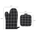 thumbnail image 7 of Unique Bargains Heat Resistant Oven Mitts and Pot Holders Sets 4 Pcs Black 10.6x6.7 Inch, 7 of 7