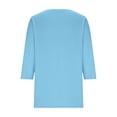 thumbnail image 5 of Babysbule Women's Scalloped V Neck 3/4 Sleeve T Shirt, Casual Loose Solid Blouse for Daily All Season Wear, 5 of 6