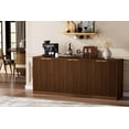 thumbnail image 3 of PORKISS Modern TV Cabinet for 75" TV, Wood Media Console Cabinet with Storage, Fluted Entertainment Center for Living Room, Walnut, 3 of 10