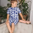 thumbnail image 4 of Fotbe Blue Vases Pijama Estampada de 2 Piezas para Niños – Ropa de Dormir de Manga Corta Cómoda para Niños y Niñas, Camiseta y Shorts de Algodón-Small, 4 of 6