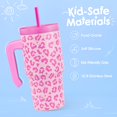 thumbnail image 2 of Vaso para beber SANDJEST Kid de 20 oz con mango aislante, color rosa, 2 of 7