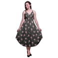 thumbnail image 1 of Bimba Robe Midi à Cordon Imprimée Florale pour Femmes, Bretelles Spaghetti, Tenue de Plage, Très Grande Taille, 1 of 1