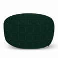 thumbnail image 1 of Abstract Pouf Cover with Zipper, Modernized Symmetry Intertwined Rhombus Design Squares Illustration, Soft Decorative Fabric Unstuffed Case, 30" W X 17.3" L, Charcoal Grey Jade Green, by Ambesonne, 1 of 5