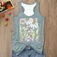 thumbnail image 2 of WEIWEN Racerback Tank Tops for Women Boho Floral Cami Summer Vacation T Shirts Sleeveless Graphic Tanks Vest Racer Back Tank Top Mint Green, S, 2 of 3