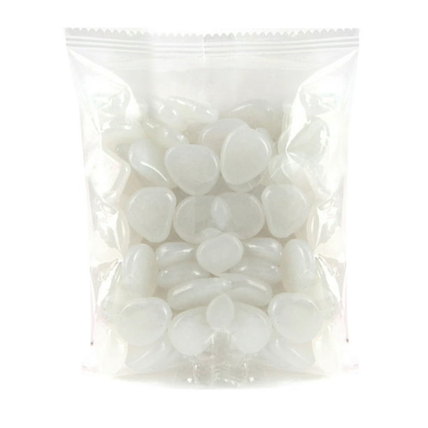Piedra luminosa Irfora 100PCS Piedras brillantes para decoraciones Acuario Acuario Piedra luminosa Interior al aire libre Zen Jardín Piedras Rocas Brillan en la oscuridad Guijarros