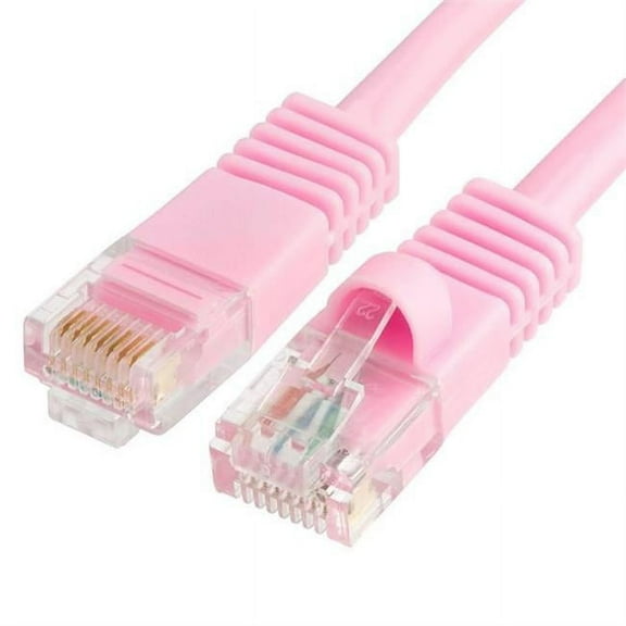 350 MHz RJ45 Cat5e Ethernet Network Patch Cable - 1.5 ft. - Pink