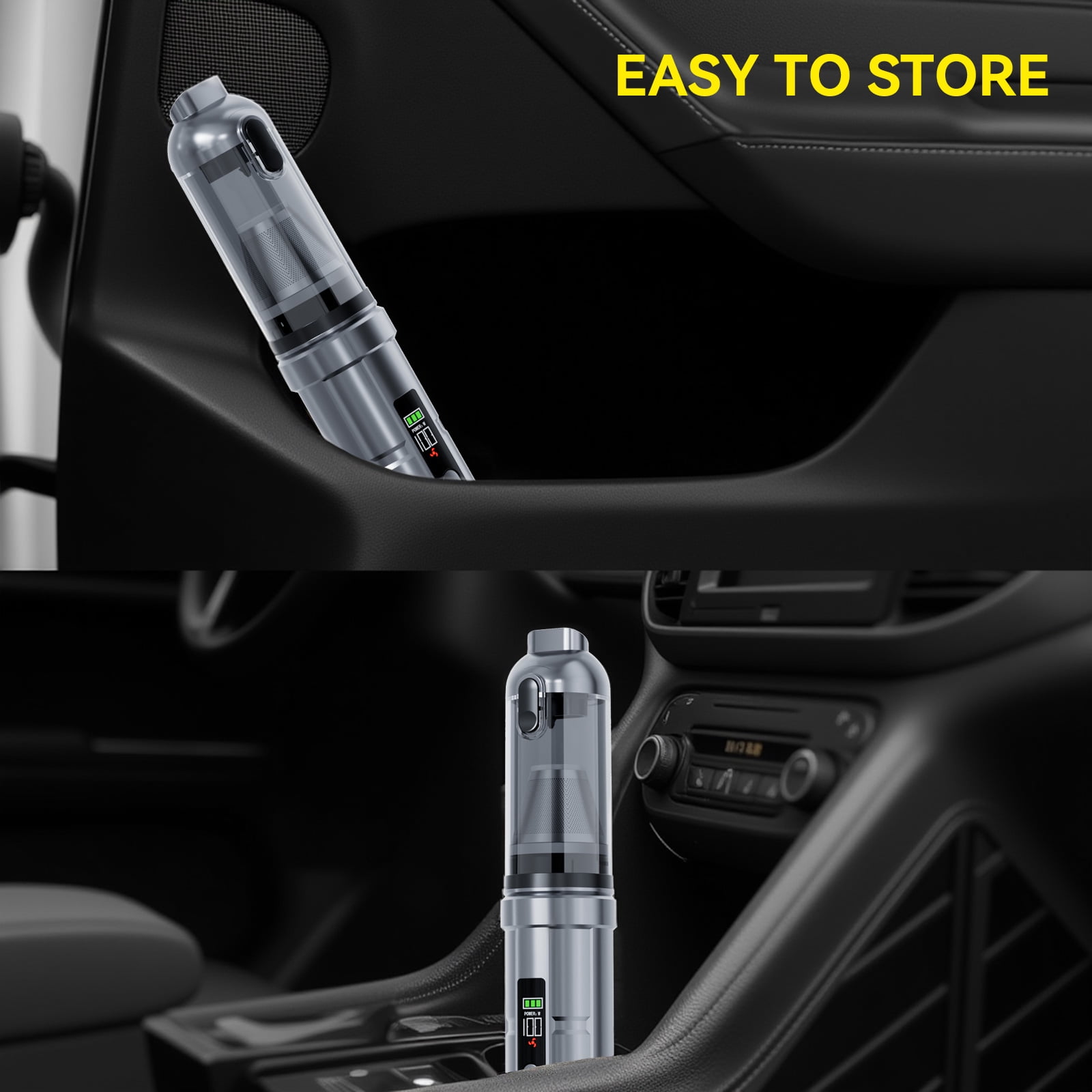 4-in-1 Handheld Car Vacuum Cleaner with 3 Speed Settings and 16000pa Suction Power Blowing & Inflating 2 Modes