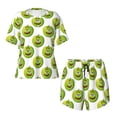 thumbnail image 5 of "Wukai Happy Fruit Women's Pajama Set - Short-Sleeve Top and Shorts with Elastic Waistband and Pockets for Loungewear, Yoga, and Casual Wear-3X-Large, 5 of 8
