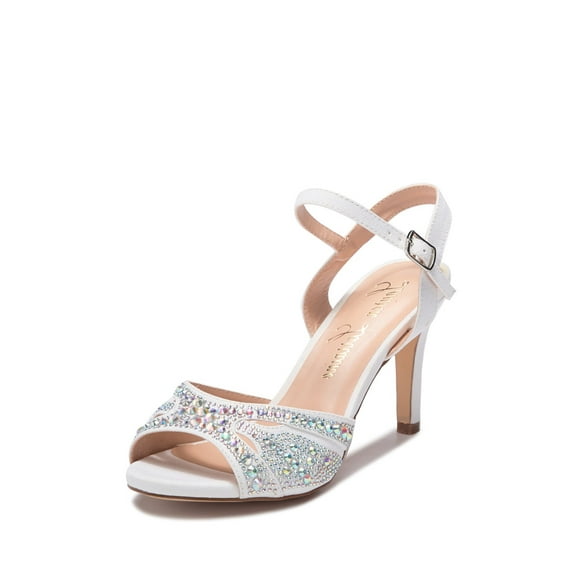 Lauren Lorraine Florence Ankle Strap Sandal Satin Low Heel Prom Wedding Pumps (6)