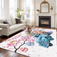 thumbnail image 2 of 5'x8' Area Rugs, Blue Truck Easter Indoor Outdoor Area Rug for Living Room Bedroom, Pink Spring Floral Eggs Botanical Washable Bathroom Rugs Kitchen Floor Carpet Mats Home Decor Aesthetic, 2 of 8