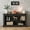Black, variant on 63 Inch Console Table For Entryway, Farmhouse Sofa Table Behind Couch, Narrow Long Entry Table With Shelves For Living Room, Brown