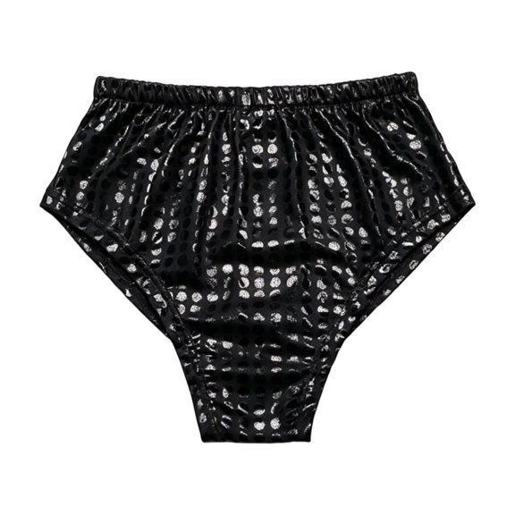 Lullu Girls Sequin Booty Shorts Stage Performance Shiny Dance Shorts, Black, Sizes 3-17