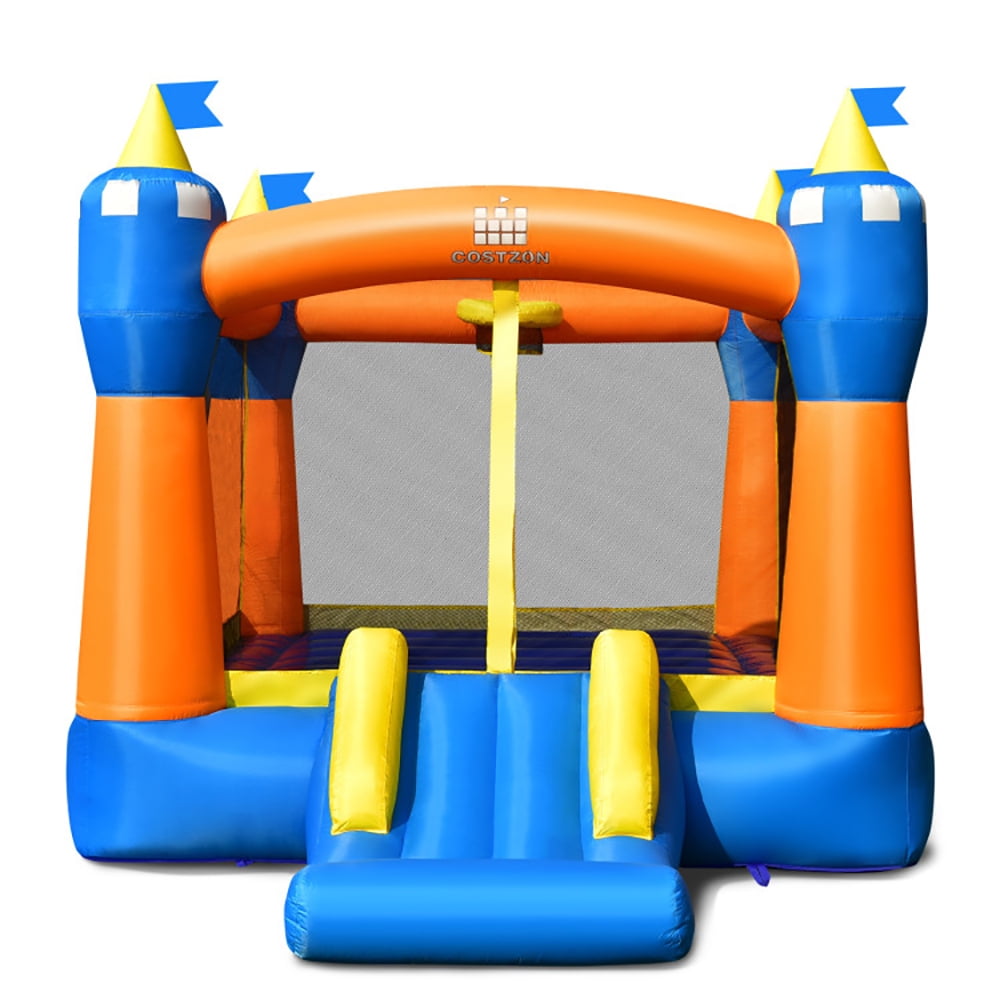 Aimee Lii Kids Inflatable Bounce House Magic Castle with Large Jumping Area with 735W Blower, Playhouse for Kids Outdoor