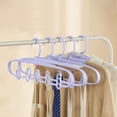 thumbnail image 1 of Traceless Hanger Set, 5Pcs Household Student Dormitory Storage, Stainless Steel Material, Five Holes Thickened Lengthened, Non-Slip Shoulder Angle, Space-Saving, 1 of 6
