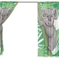 thumbnail image 4 of Coolnut Sheer Curtains, 2 PCS Koala Animal and Leaves Gauze Door and Window Voile Curtain Panels for Bedroom Living Room, 55"x84", 4 of 4