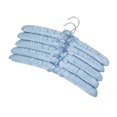 thumbnail image 1 of 5pcs Satin Padded Display Hangers – Sponge-Padded with Silver Hooks for Silk, Clothes & Garment Storage (Light Blue), 1 of 7