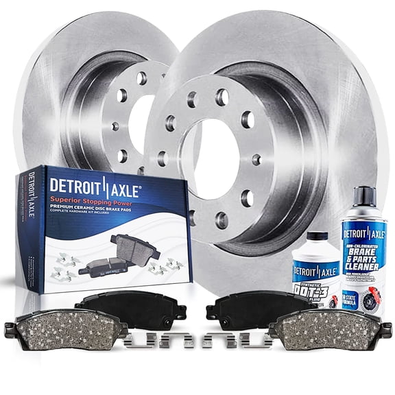 Detroit Axle - Rear Brake Kit for Audi A3 Quattro Volkswagen EOS GTI Jetta Passat Tiguan, 11.26'' Disc Brake Rotors Ceramic Brake Pads