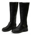 thumbnail image 4 of Aoochasliy Womens Shoes Boots Retro Shoes Casual Thick Low-heeled Plus Size Mid Calf Zipper Boots Basic Clothes, 4 of 9
