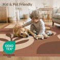 thumbnail image 3 of ODIKA 5'x7' Warm Earthy Browns Abstract Geometric Washable Area Rug Elegant Minimalist Shapes for Modern Decor for Small Living Room, Bedroom, Easy Care, Non-Shedding, Pet Friendly, 3 of 6