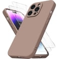 thumbnail image 1 of Funda de silicona suave para iPhone 14 Pro de 6.1", fina y ajustada, a prueba de golpes, rígida de policarbonato con parachoques de TPU, para mujeres y niñas, color marrón, 1 of 8