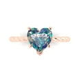 thumbnail image 2 of 2.0ct heart cut blue moissanite 14k rose gold Bridal Wedding Engagement Promise Anniversary Ring for Women size 7, 2 of 7