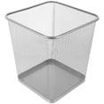 thumbnail image 1 of BESTYASH Square Mesh Waste Paper Basket Trash Can Silver General Users 1Pcs, 1 of 6
