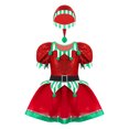 thumbnail image 1 of iiniim Robe de Noël Elf pour Filles Enfants Paillettes Brillantes Robe Tutu de Danse de Noël Robe de Vacances Rouge 14, 1 of 5