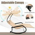 thumbnail image 6 of Gymax Outdoor 2-Person Double Rocking Chaise Lounge w/ Canopy & Wheels Metal Frame, 6 of 9